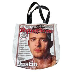 Vintage Justin Timberlake RARE 2003 Rolling Stones Handbag Tote Yearbook Bag